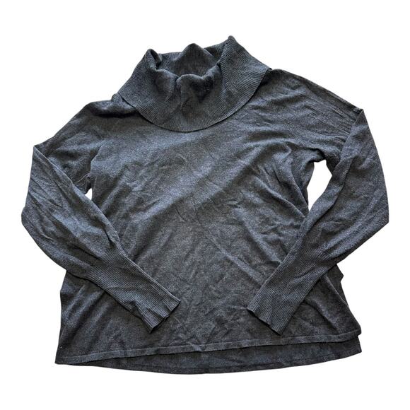 Womens Sweater Size Medium Gray Loose Cowl Neck - Picture 1 of 7